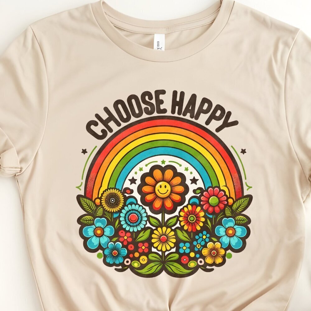 Choose Happy BOHO Hippee Positive Affirmation Unisex Softstyle Shirt
